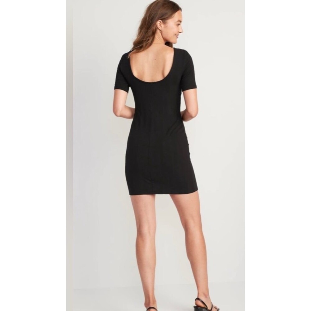 Old Navy Fitted Rib-Knit Scoop-Back Mini Dress Large NEW